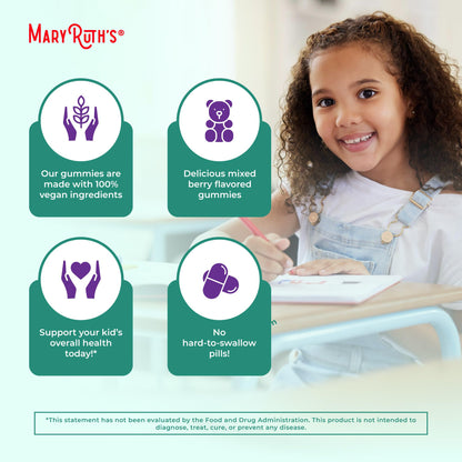 MaryRuth Organics Kids Immune Support Gummies | USDA Organic | Vitamin C, Zinc, and Elderberry Gummies for Kids| Immune Support for Ages 4+ | Vegan MARYRUTH'S