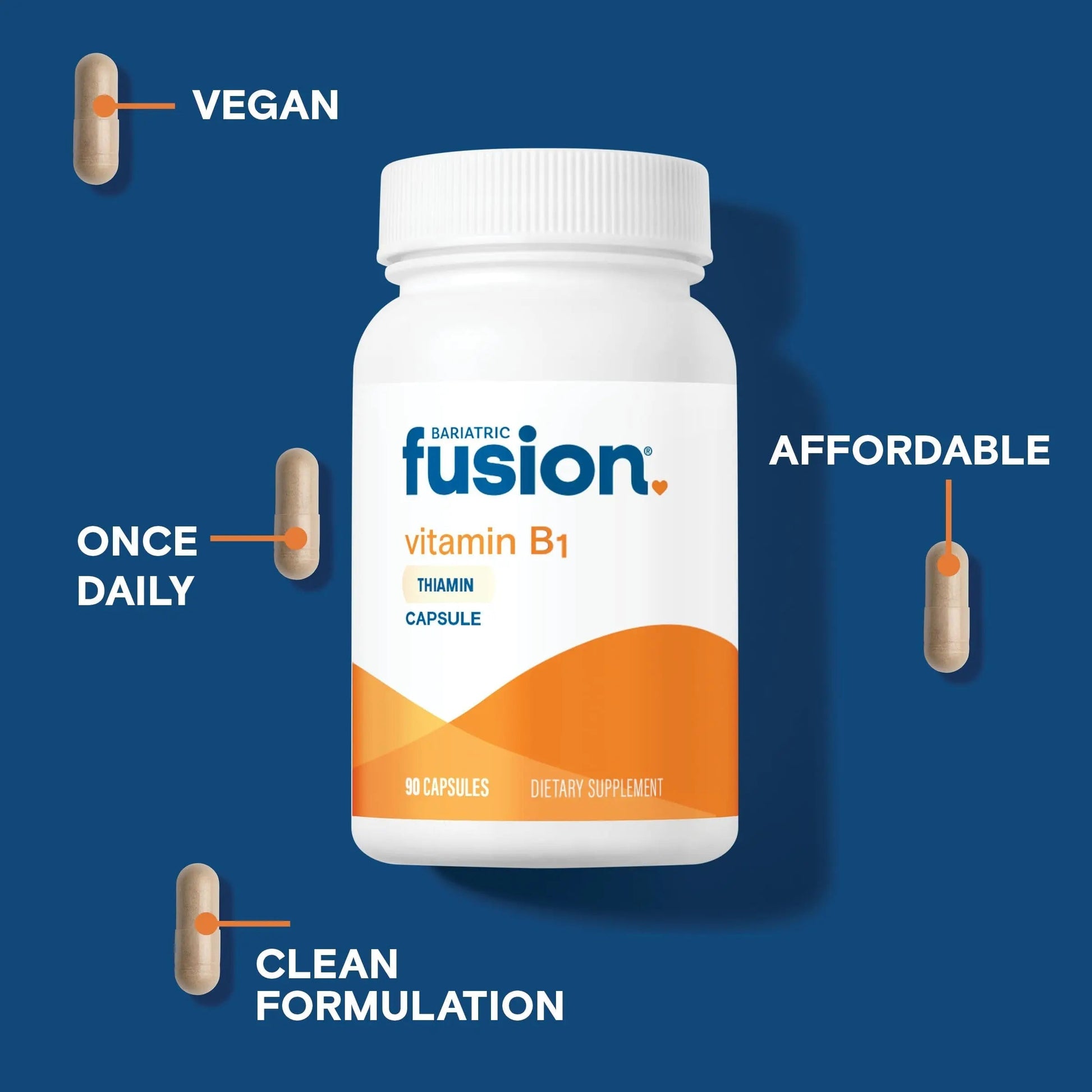Bariatric Fusion Vitamin B1(Thiamine) for Bariatric Surgery Patients Including Gastric Bypass & Sleeve Gastrectomy, Easy to Swallow Capsule, 90 Count Bariatric Fusion buy australia supplements