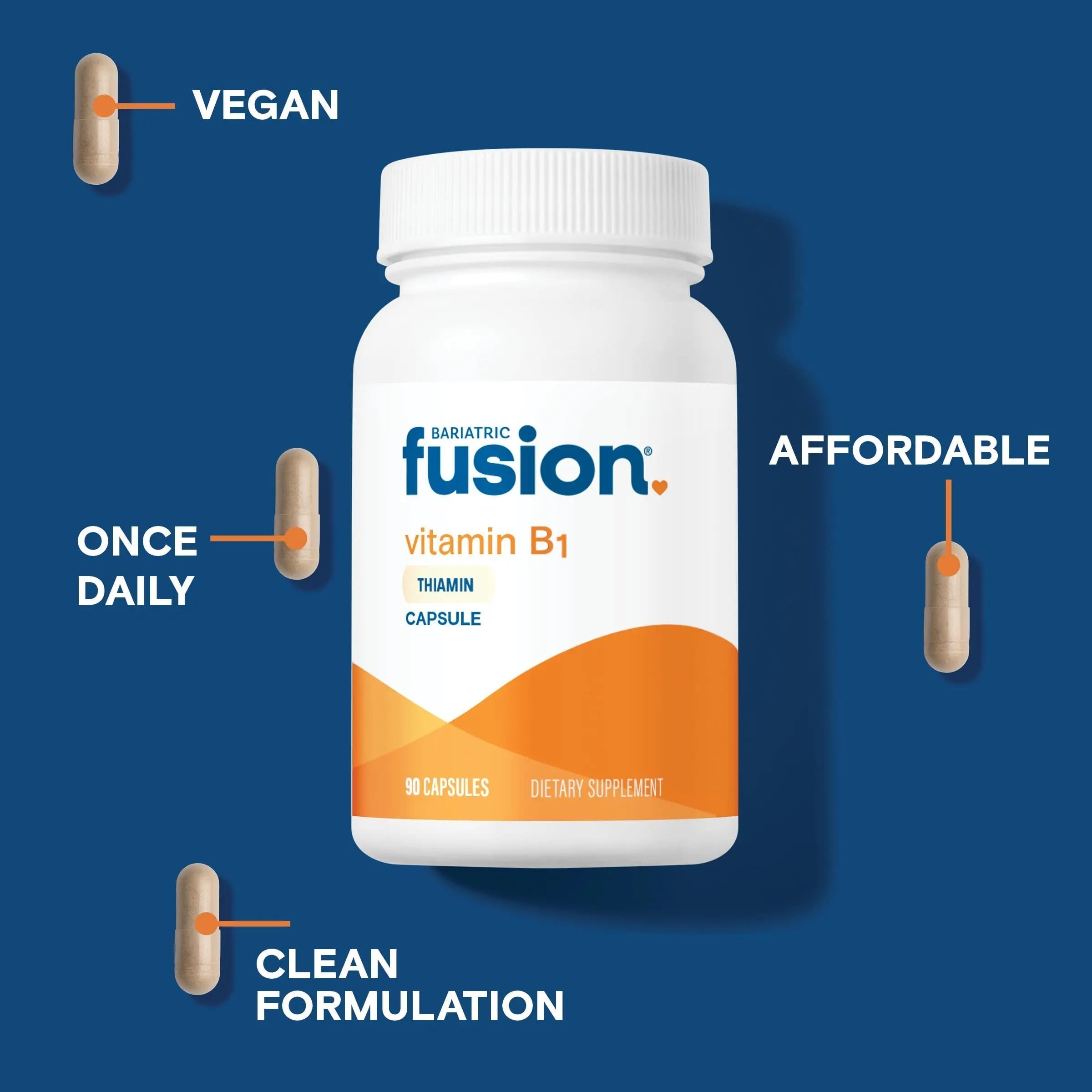 Bariatric Fusion Vitamin B1(Thiamine) for Bariatric Surgery Patients Including Gastric Bypass & Sleeve Gastrectomy, Easy to Swallow Capsule, 90 Count Bariatric Fusion buy australia supplements