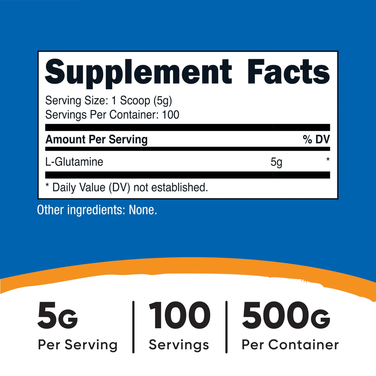Nutricost L-Glutamine Powder (500 Grams) Unflavored - Gluten Free & Non-GMO, 100 Servings Nutricost