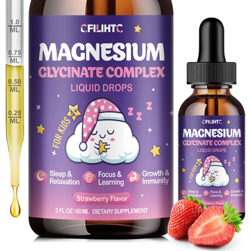 Magnesium Glycinate Liquid for Kids - Magnesium Bisglycinate Drops with L-Theanine, Chamomile & Vitamin B6, B12, C, D3 for Sleep, Relaxation, Immune Support, Calm & Focus - 2 Fl Oz, Strawberry Flavor CFILIHTC buy australia supplements