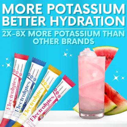 My Adventure to Fit Electrolytes Powder Packets – 16 Sugar-Free Hydration Packets, Potassium Supplement, Watermelon Candy, Blue Raspberry, Lemon Candy, Dragon Fruit My Adventure to Fit