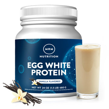 MRM Nutrition Egg White Protein - Sugar Free Vanilla Flavored Powder, 23g Fat-Free Protein with Digestive Enzymes, Free of Dairy, Gluten, and Soy, High Biological Value - 20 Servings MRM buy australia supplements