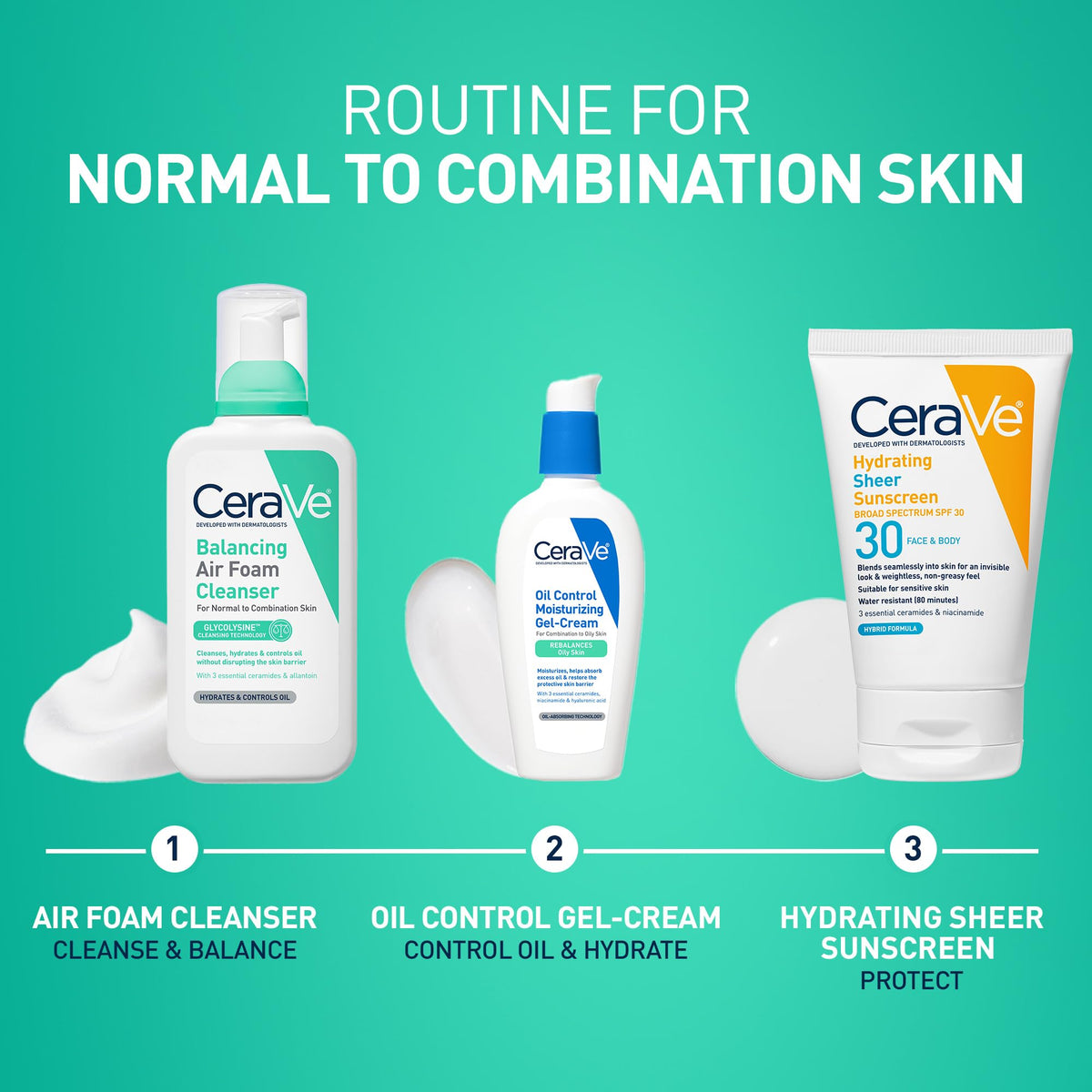 CeraVe Air Foam Face Wash, Hydrating Facial Cleanser, Combination Skin, 8oz CeraVe