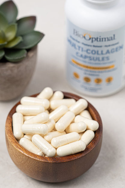 BioOptimal Multi-Collagen Supplement Capsules, Types I, II, III, V, & X Collagen, 90 Capsules BioOptimal