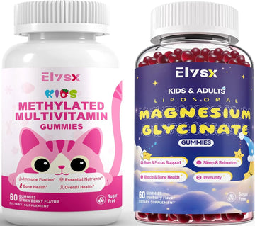 Elysx Kids Methylated Multivitamin Chewable & Liposomal Magnesium Glycinate 400mg Gummies, Immune & Brain, Muscle & Relax Elysx buy australia supplements