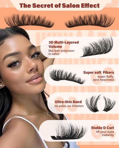 Lash Clusters Kit Fluffy 100D Thick Eyelash Clusters 10-18MM 192pcs D Curl wiwoseo