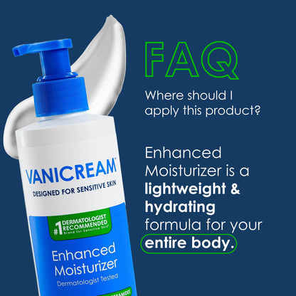 Vanicream Enhanced Moisturizer, 12 fl oz, Formulated without Common Irritants, Body Moisturizer, All-Day Hydration with Hyaluronic Acid Vanicream