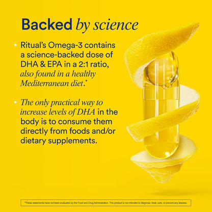 Ritual Hyaluronic Acid and Vegan Omega 3 Supplement Bundle - HyaCera Reduce Wrinkles, Fine Lines & Improve Skin Smoothness* - Bioavailable Omega-3 DHA and EPA - Vegan - 30 Servings
