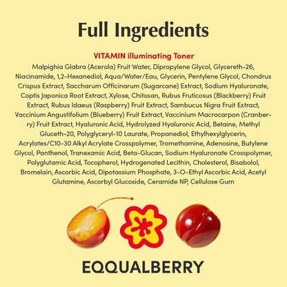 EQQUALBERRY Vitamin Illuminating Toner - Brightening Vitamin C & Niacinamide 3% EQQUALBERRY