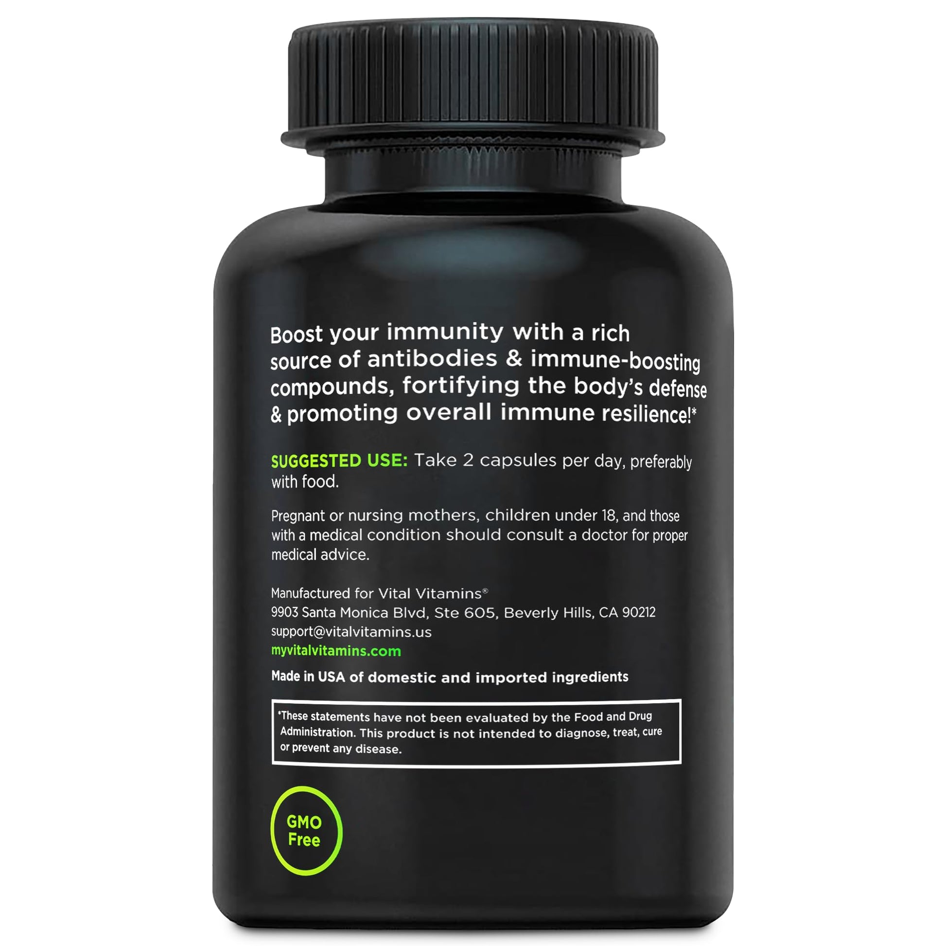 Vital Vitamins Colostrum Supplement, 30% IgG, Grass-Fed Bovine, 60 Capsules | Supports Immune Defense & Gut Health, Colostrum with Vitamin C, Zinc, & Selenium, Non-GMO Gsupps Australia