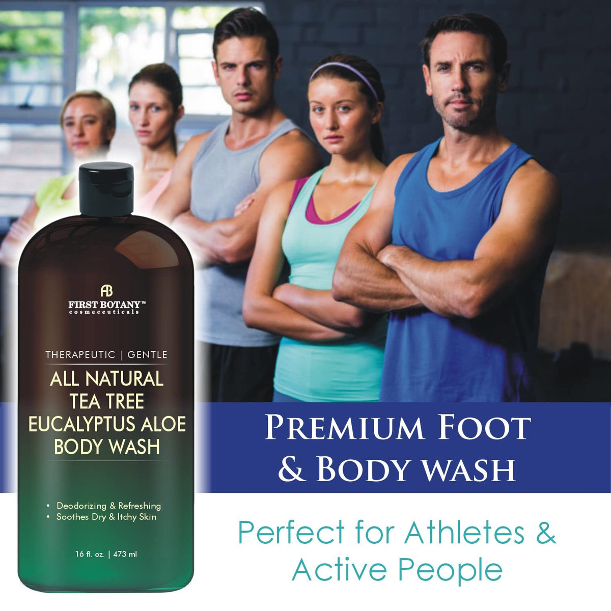 Tea Tree Eucalyptus Body Wash & Skin Cleanser for Women & Men, 16 Fl Oz First Botany