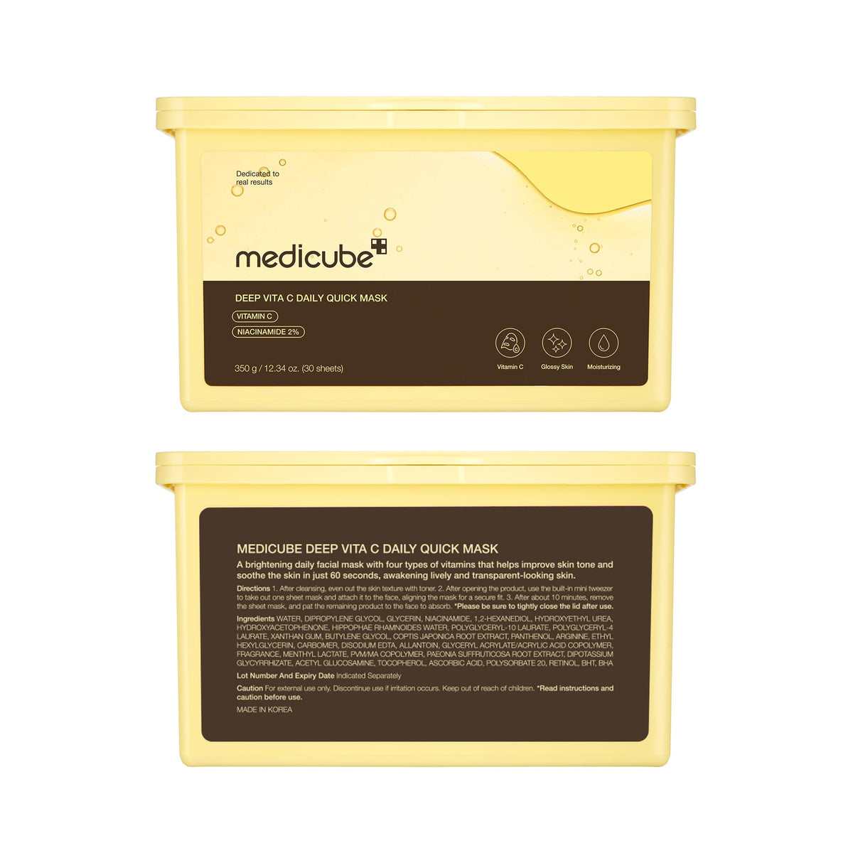 medicube Deep Vita C Daily Quick Sheet Masks, 30 Sheet, Value Size medicube