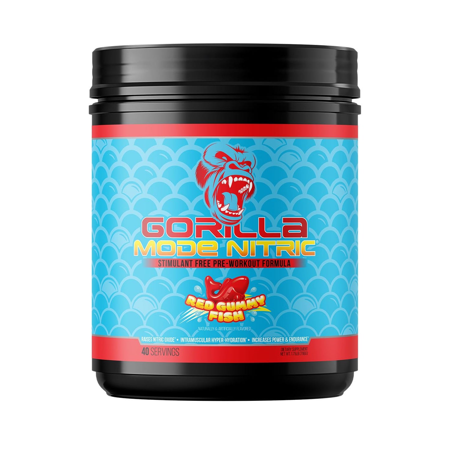 Gorilla Mode Nitric Upgraded Stimulant Free Pre-Workout – Best Tasting and Most Effective Stimulant Free Pre-Workout/Massive Pumps · Vasodilation · Power / 776 Grams (Cherry Blackout)