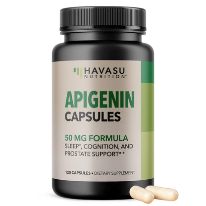 Apigenin Capsules 50mg, 60 Count, Sleep & Cognitive Support Supplement | Melatonin-Free Sleep Support, Chamomile Flavonoid for Relaxation & Cognitive Function, Vegan, Non-GMO, 2-Month Supply Gsupps Australia