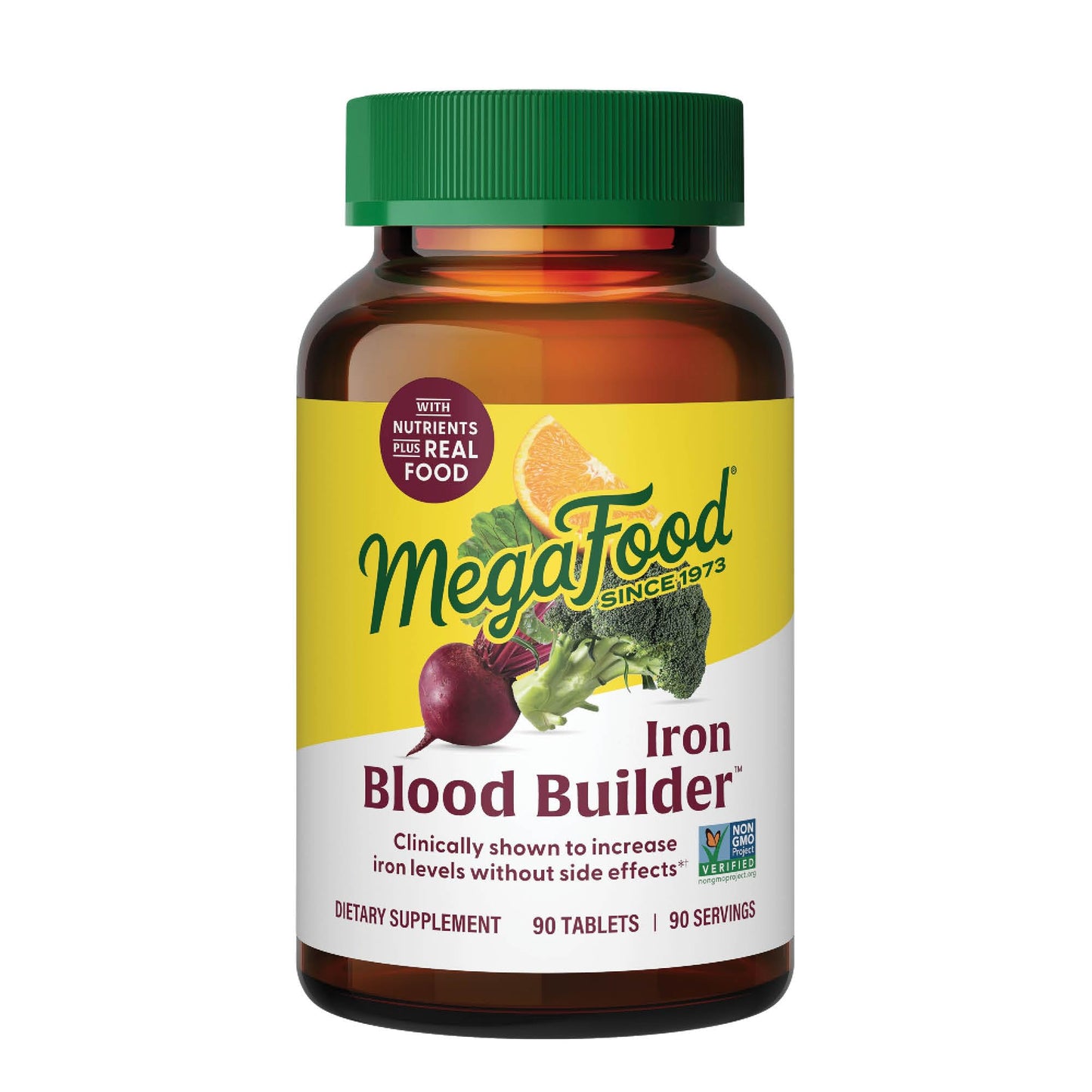 MegaFood Blood Builder Iron Supplement for Women & Men - Increase Iron Levels Without Side Effects - Combats Fatigue - with Vitamin B12, Folic Acid MegaFood