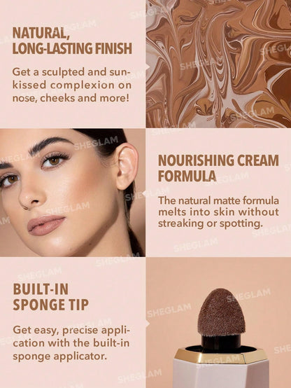 SHEGLAM Sun Sculpt Cool Toned Liquid Contour Stick Long Lasting Cream Bronzer Makeup - 01 Soft Tan SHEGLAM