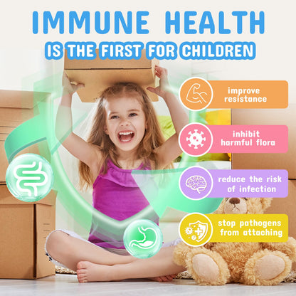 ZEBORA Kids Probiotic & Prebiotics Powder Age 3+ Support Children's Digestive & Immune System with Natural Source, Promotes Constipation Relief, Non-GMO ZEBORA