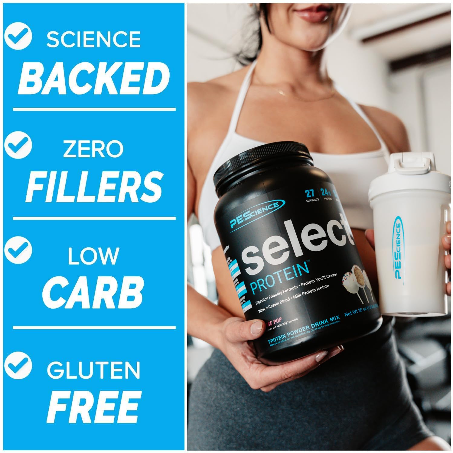 PEScience Select Protein Powder, Whey and Casein Blend, Lean Protein Powder for Women and Men, Low Calorie, Low Carb, Keto Friendly, Gluten Free, Gourmet Vanilla - 27 Servings PEScience buy australia supplements