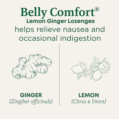 Traditional Medicinals Organic, Belly Comfort Lozenges, Lemon Ginger - Supports Nausea Relief and Occasional Indigestion - Non-GMO, Stimulant-Free Traditional Medicinals