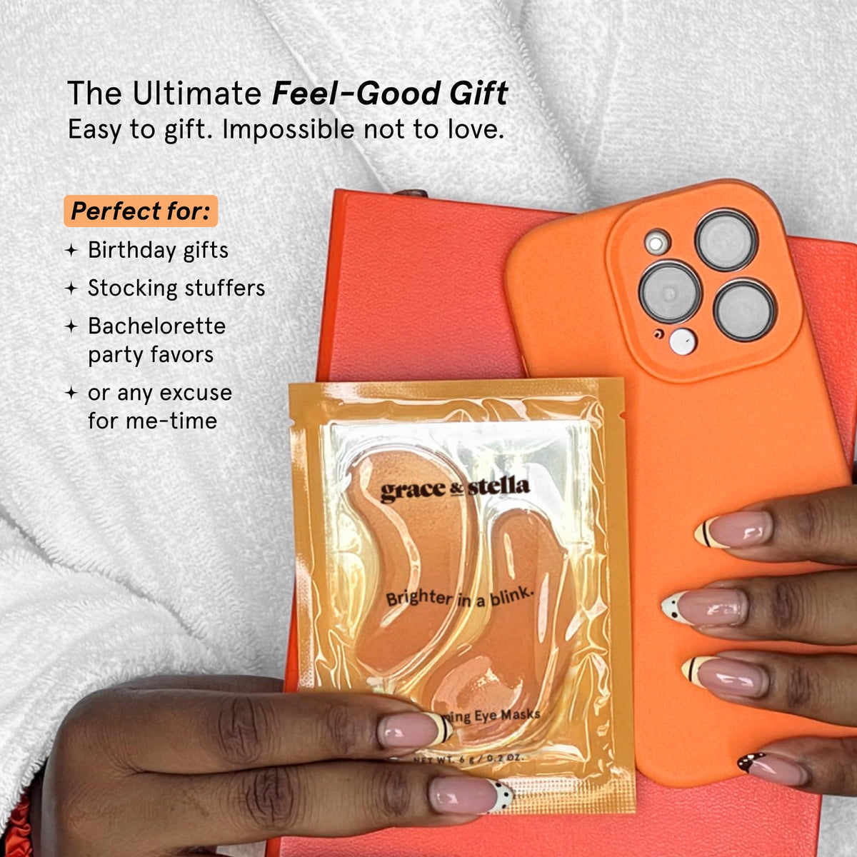 grace & stella New Brightening Eye Patches for Dark Circles (24 Pairs) - Vitamin C Under Eye Patches for Puffiness - Perfect Gifts for Women & Morning Skin Care Routine, Vegan Under Eye Mask grace & stella