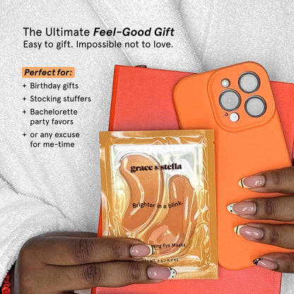 grace & stella New Brightening Eye Patches for Dark Circles (24 Pairs) - Vitamin C Under Eye Patches for Puffiness - Perfect Gifts for Women & Morning Skin Care Routine, Vegan Under Eye Mask grace & stella