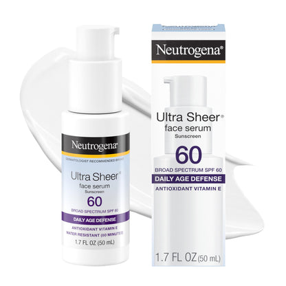 Neutrogena Ultra Sheer Sunscreen Serum SPF 60, Fragrance-Free, 1.7 fl. oz Neutrogena