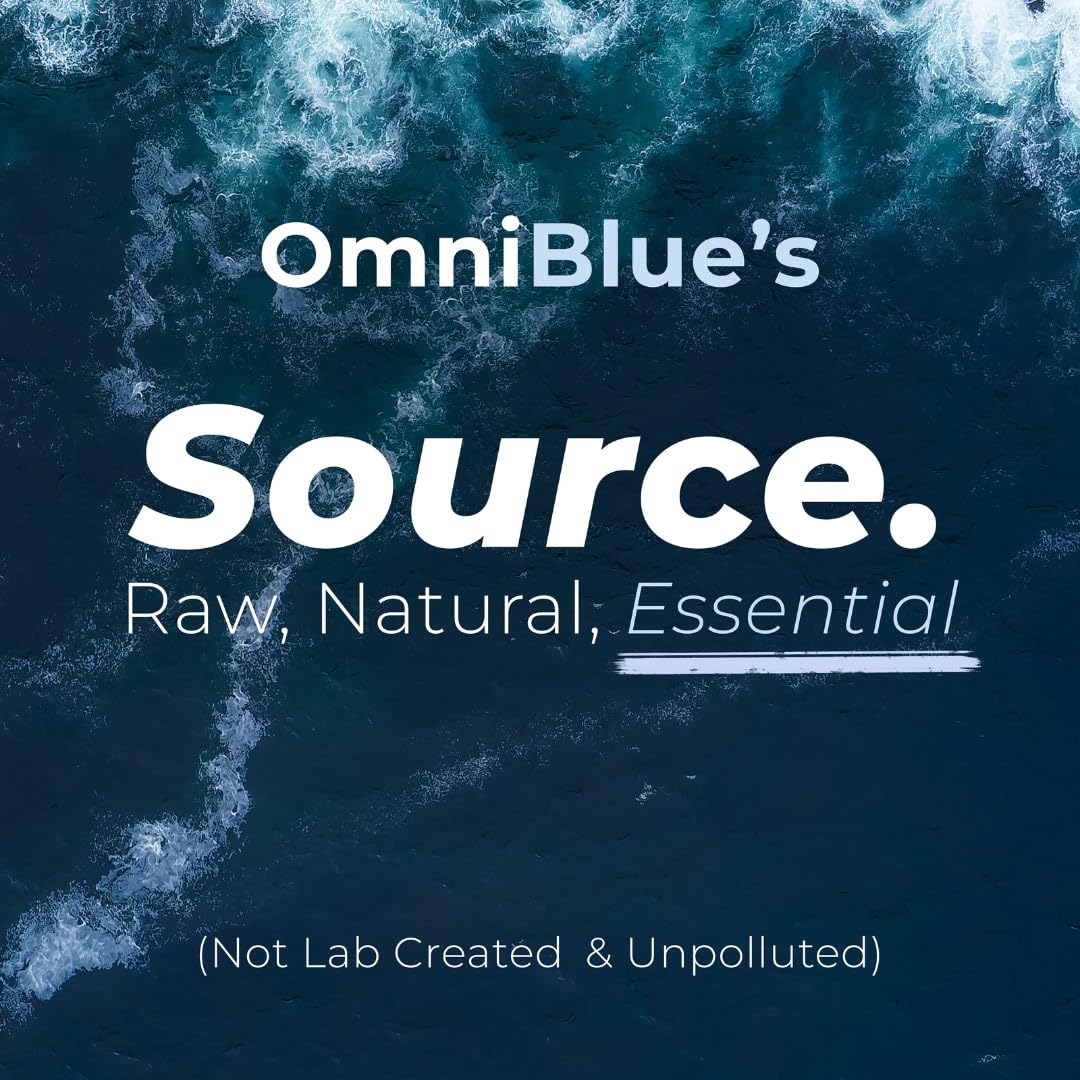 OmniBlue Ocean Minerals - 70+ Trace Minerals & Liquid Magnesium - Potassium, Chloride- Low Sodium - Natural Support for Sleep, Digestion, Regularity, Hydration & Electrolyte Balance (2 oz) OmniBlue
