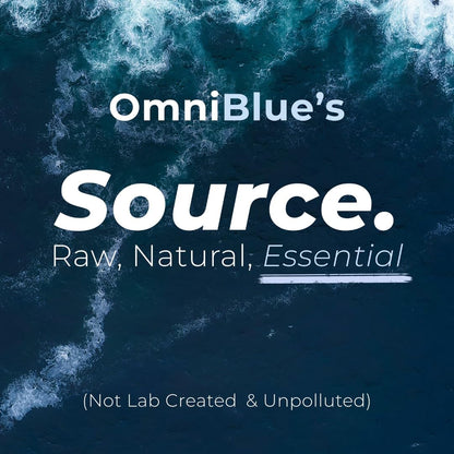OmniBlue Ocean Minerals - 70+ Trace Minerals & Liquid Magnesium - Potassium, Chloride- Low Sodium - Natural Support for Sleep, Digestion, Regularity, Hydration & Electrolyte Balance (2 oz) OmniBlue