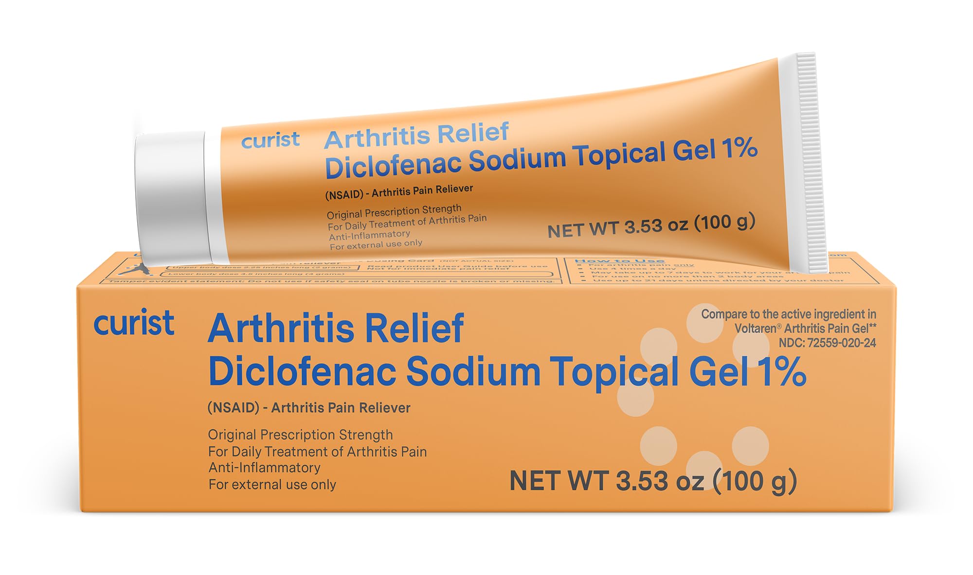 Curist Diclofenac Sodium Topical Gel 1 Percent 100g for Arthritis Pain - Joint Pain Relief for Hand Pain, Foot Pain, Knee Pain, Elbow Pain & Ankle Pain - 1% - 3.53oz Curist buy australia supplements