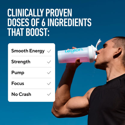 LEGION Pulse Pre Workout Supplement - All Natural Nitric Oxide Preworkout Drink to Boost Energy, Creatine Free, Naturally Sweetened, Beta Alanine, Citrulline, Alpha GPC (Fruit Punch)