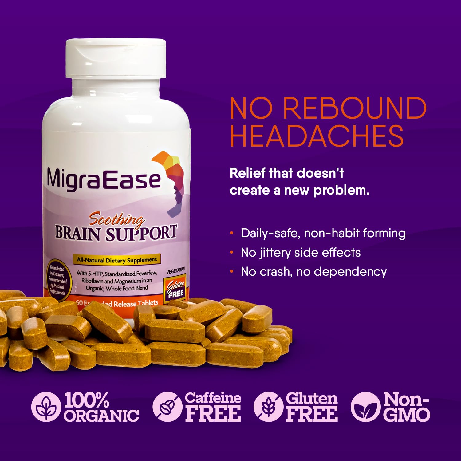 Doctor Knowles Migraine Supplement |Complete Natural Migraine Prevention & Relief Pills with Magnesium, 5-HTP, Feverfew, Riboflavin & Organic Blend |Caffeine Free, Extended-Release Tablets (60 Units) DR. KNOWLES buy australia supplements
