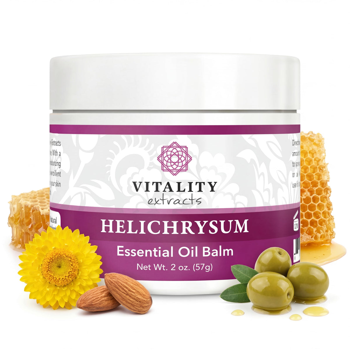 Vitality Extracts Helichrysum Balm - 2oz, Helichrysum Gymnocephalum, Beeswax, Almond Oil, Ultra-Moisturizing, Skin Healing, Full Body Hydration Vitality