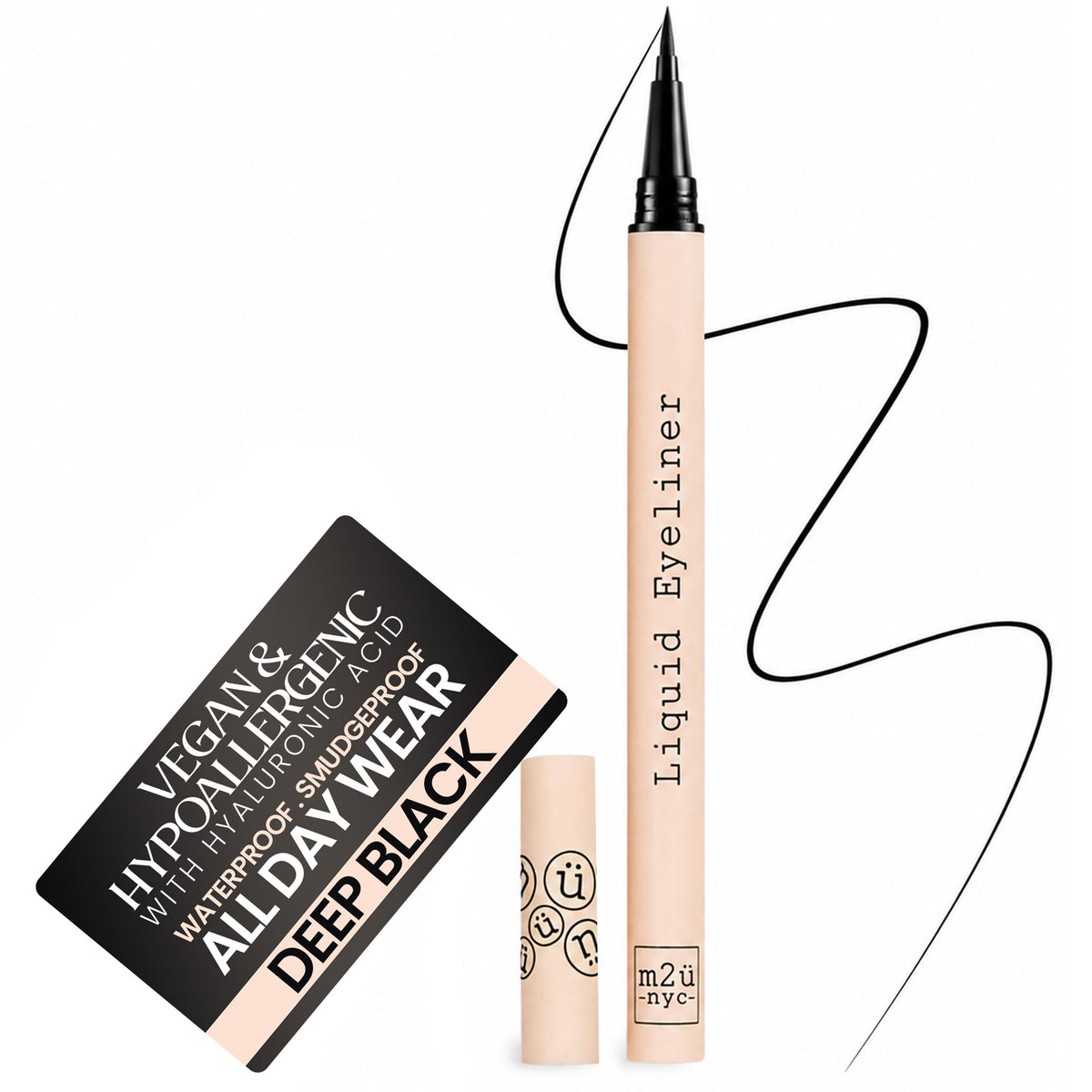 Waterproof Liquid Eyeliner Pen (Black) – No Smudge, Up to 24 Hour Wear M2U NYC