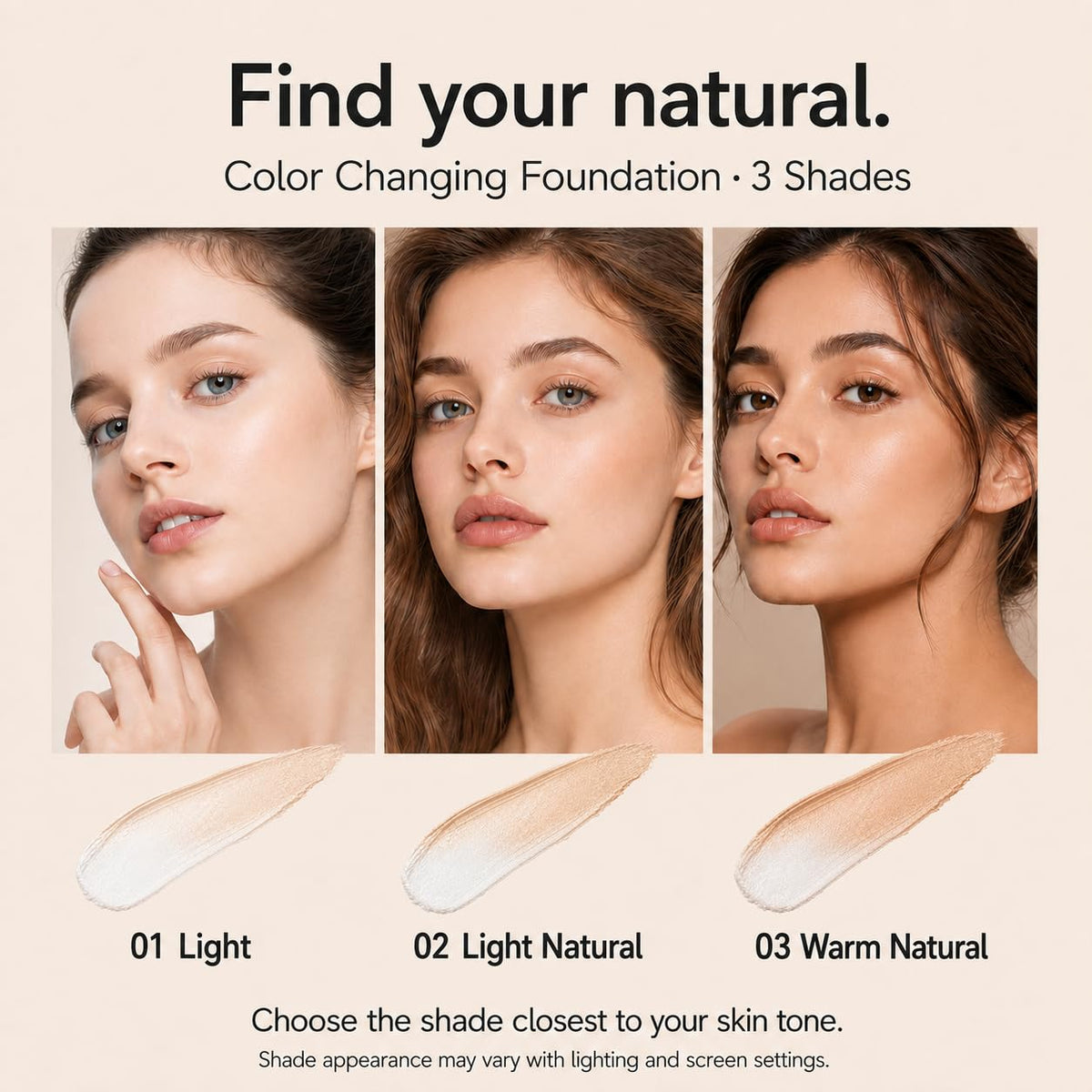 AUROVIDA 2 in1 Color Changing Korean Foundation Stick with Brush Makeup 02# Aurovida