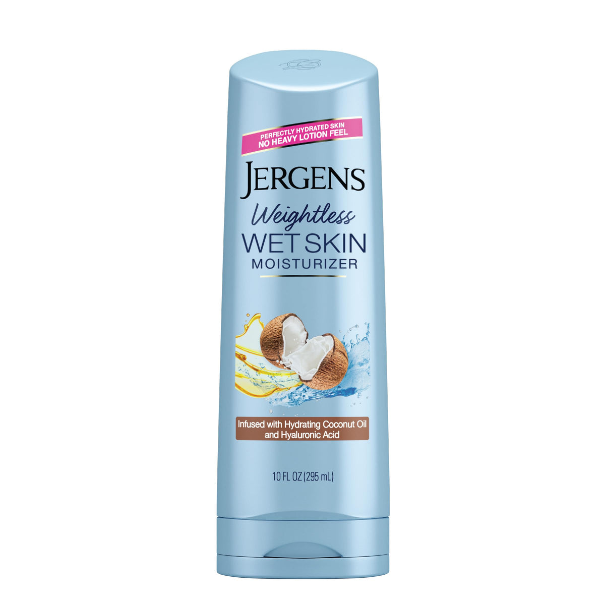 Jergens Wet Skin Body Lotion with Coconut Oil, In Shower Lotion for Dry Skin, Fast-Absorbing, Non-Sticky, Dermatologist Tested, 10 Ounce Jergens