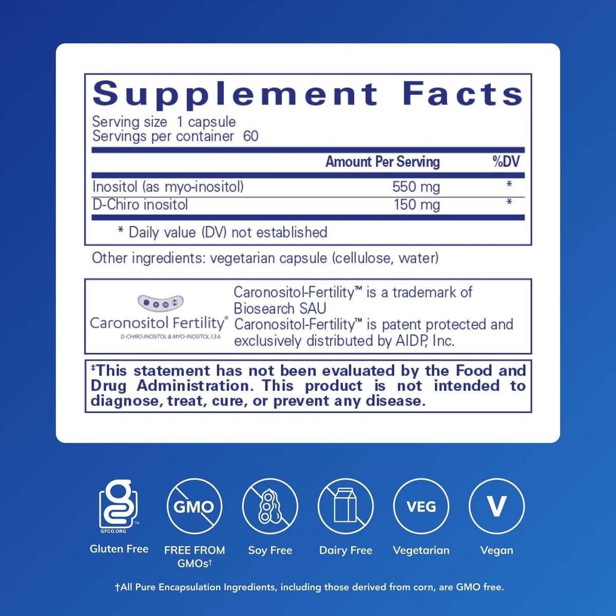 Pure Encapsulations Inositol Complex | Supplement to Support Energy, Healthy Metabolism, and Ovarian Function* | 60 Capsules Pure Encapsulations