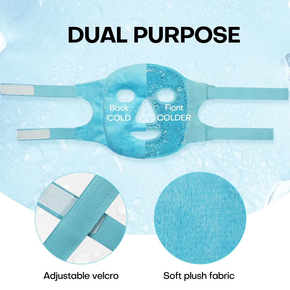 ZNÖCUETÖD Cold Face Ice Mask Facial Ice Pack, Hot Cold Compress for Face ZNÖCUETÖD