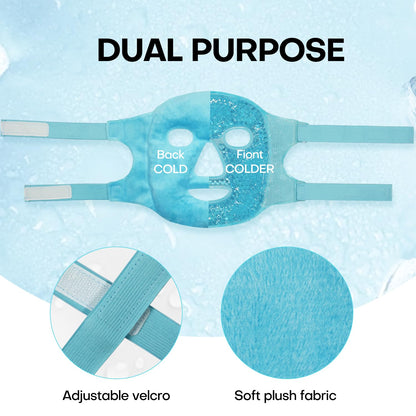 ZNÖCUETÖD Cold Face Ice Mask Facial Ice Pack, Hot Cold Compress for Face ZNÖCUETÖD