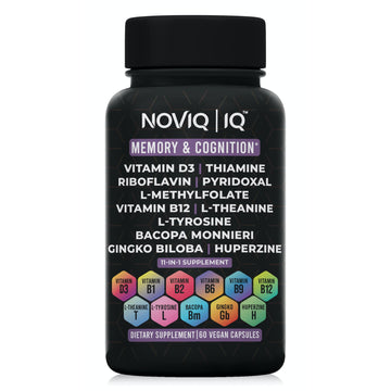 11-in-1 Nootropic Supplement: Supports Memory & Cognition - 100mg Ginkgo 150mg Bacopa 300mcg Huperzine 200mg L-Theanine 150mg L-Tyrosine & Bioactive B-Complex w/ 5-MTHF - 1,100mg+ Serving - 60 Count NOVIQ buy australia supplements