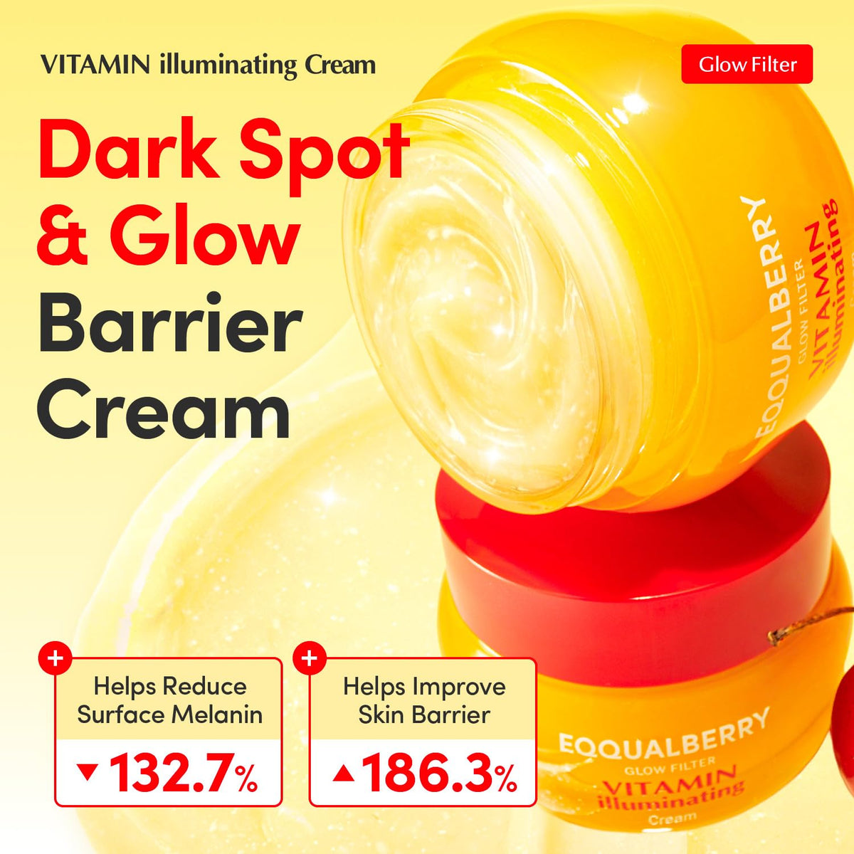 EQQUALBERRY Vitamin Illuminating Cream | Vitamin C & 5% Niacinamide+3% TXA | Dark Spots & Ceramide Barrier Strength Face Moisturizer | Glowy, Lightweight Hydration | Korean Skincare (1.69 fl.oz/50ml) EQQUALBERRY