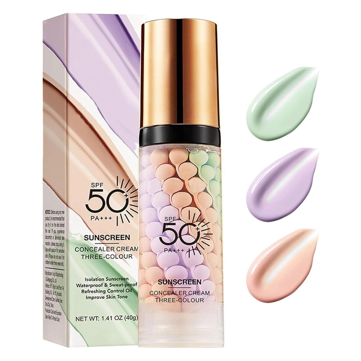 3 In 1 Primer for Face Before Makeup, SPF 50,Face Sunscreen Isolation Cream Deepmind
