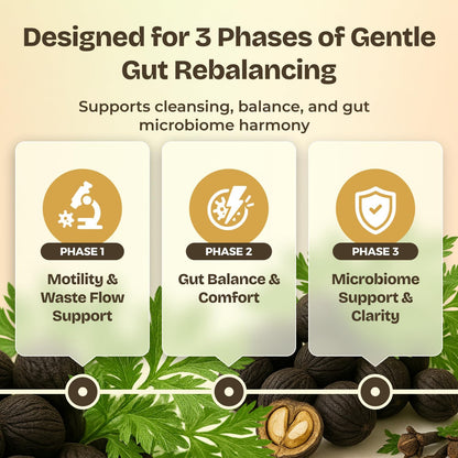 Serene Herbs Paraclara Wormwood Black Walnut Hull Clove Supplement - Cleanse & Detox for Humans - Natural Gut Health Digestive Formula for Children & Adults - Supports Digestion & Energy - 60 Capsules