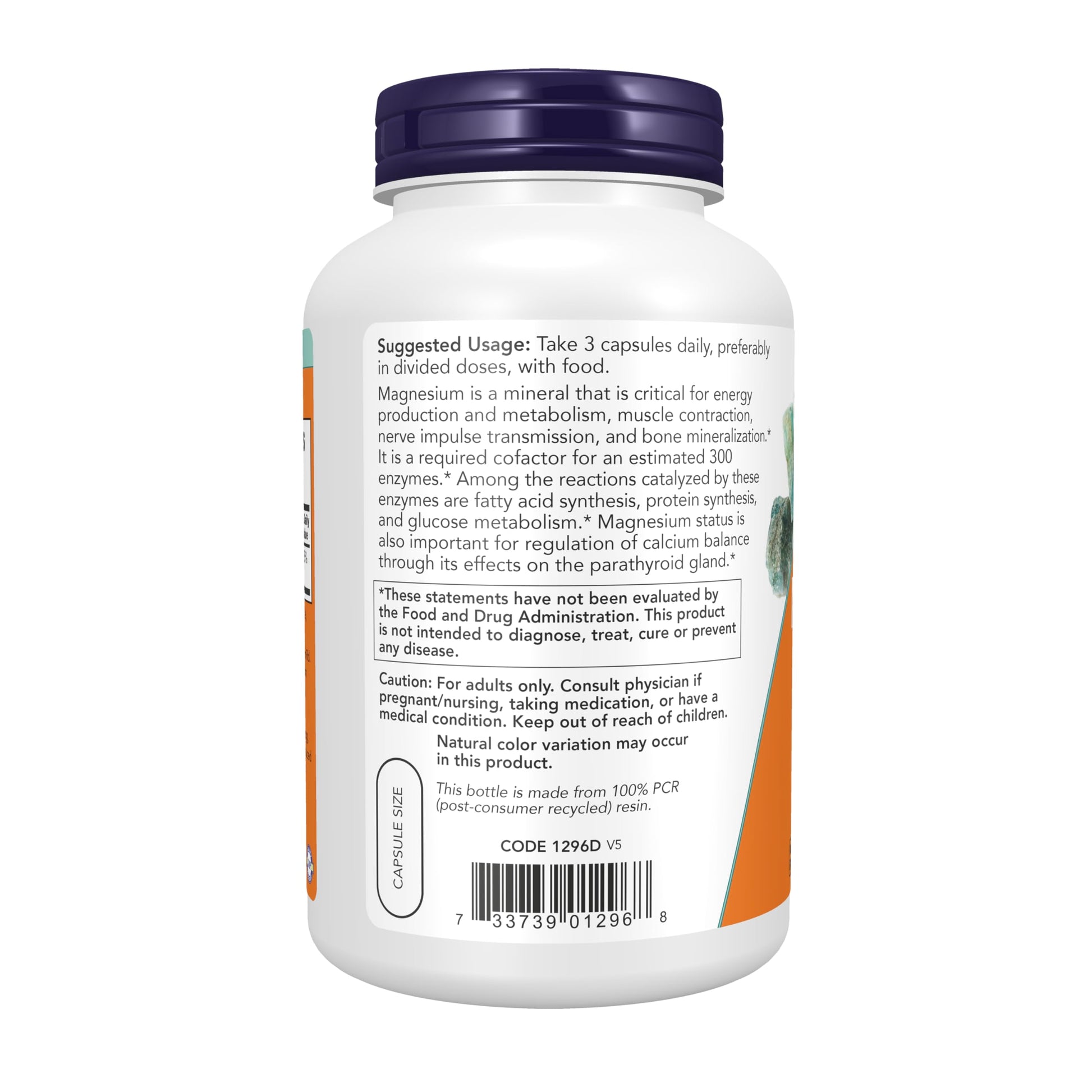 NOW Supplements, Magnesium Citrate, Enzyme Function*, Nervous System Support*, 120 Veg Capsules Gsupps Australia
