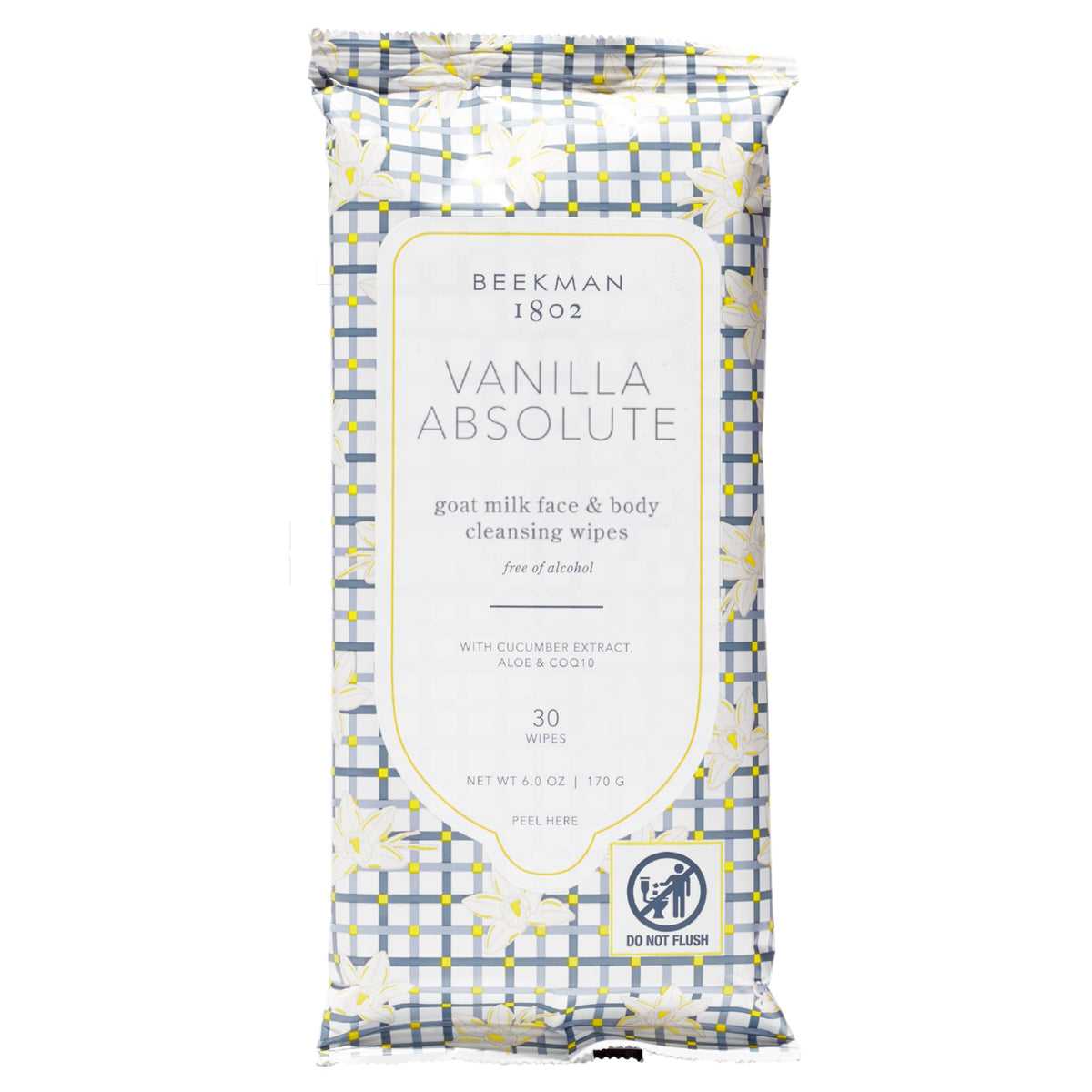 Beekman 1802 Goat Milk Face Wipes, Vanilla Absolute, 30 Count Beekman 1802