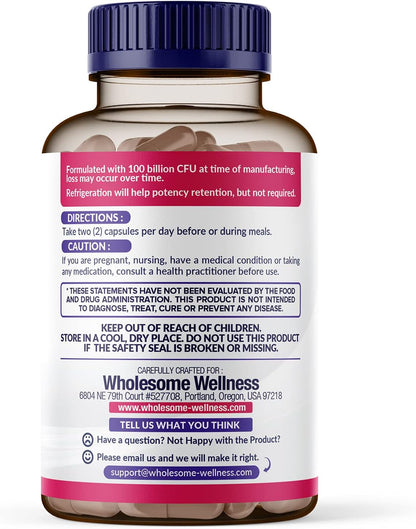 Wholesome Wellness 100 Billion CFUs with Prebiotics and Organic Probiotics 100 Billion CFU for Men and Women Bundle Gsupps Australia