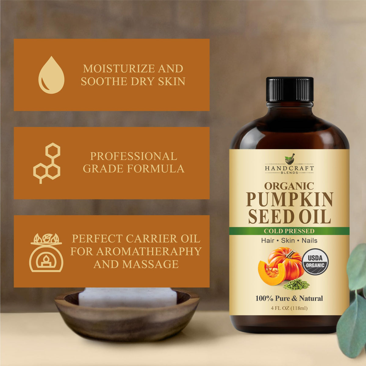 Handcraft Blends Organic Pumpkin Seed Oil - 4 Fl Oz Handcraft Blends