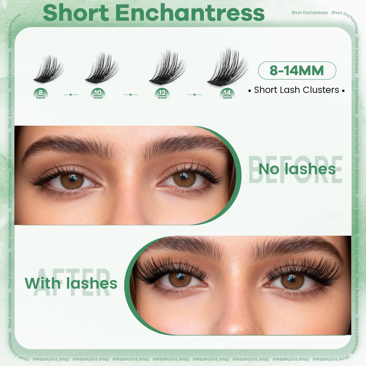Enchantress Lash Clusters DIY Lash Extensions Individual Lashes Waterproof Long-Lasting Fluff & Weightless Look with Ultra-Thin Band Glue Remover Tweezer for Beginners(Enchantress Lashes, 10-18mm) VLVLOCK