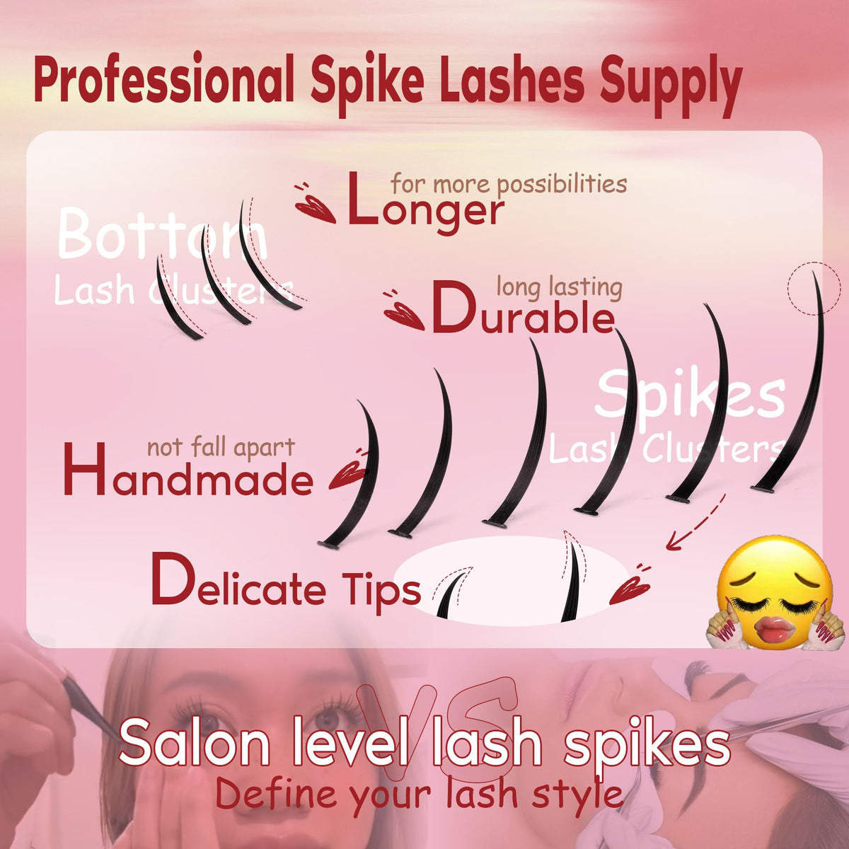 CORUSCATE Lash Clusters Spiky Ultra Long 12-22mm Spikes 7-9mm Bottom Lash CORUSCATE