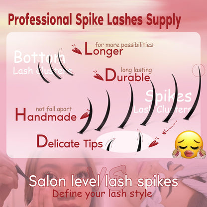 CORUSCATE Lash Clusters Spiky Ultra Long 12-22mm Spikes 7-9mm Bottom Lash CORUSCATE